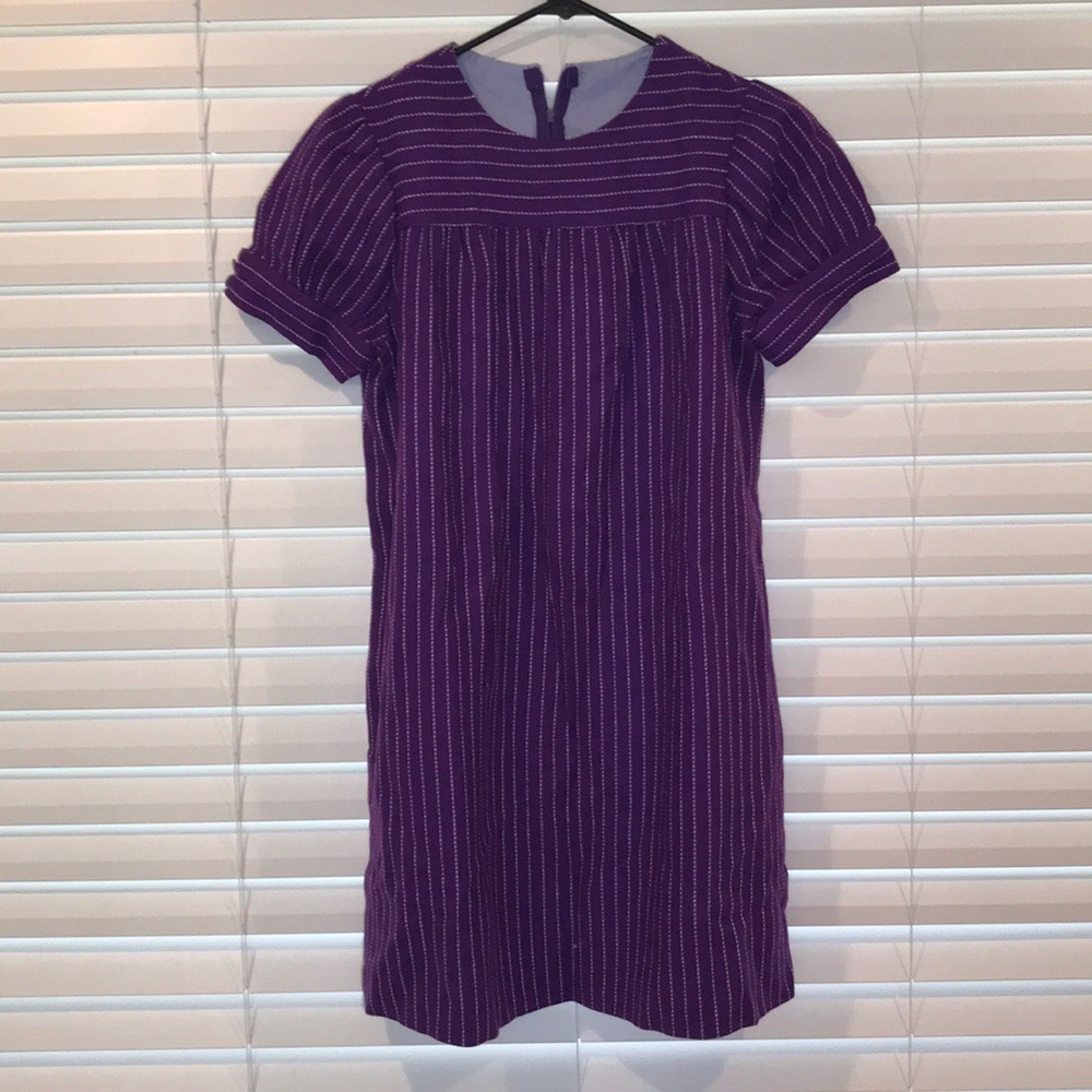 VINTAGE PURPLE AND WHITE PINSTRIPE DRESS